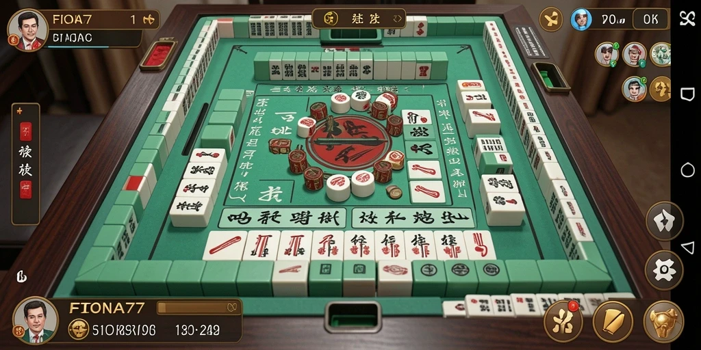 Screenshot FIONA77 menampilkan gameplay seru Mahjong.