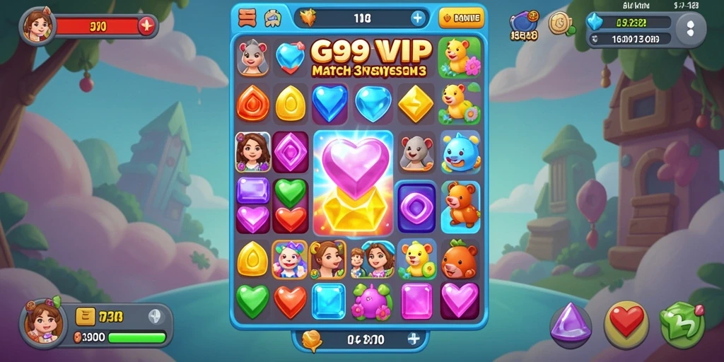 Tangkapan layar gameplay <strong>G9VIP</strong> dalam aksi Match-3 yang seru.