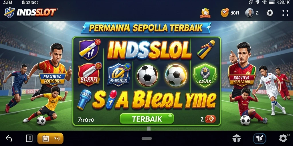 Tampilan gameplay INDSLOT yang menarik dan interaktif dengan tema sepakbola.