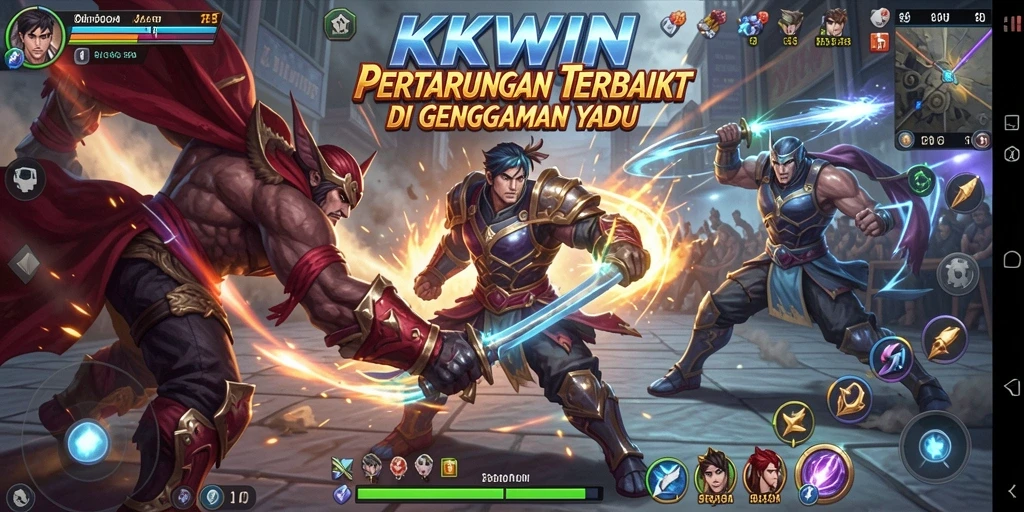 Tampilan fitur utama gameplay KKWIN yang epik dan mendebarkan.