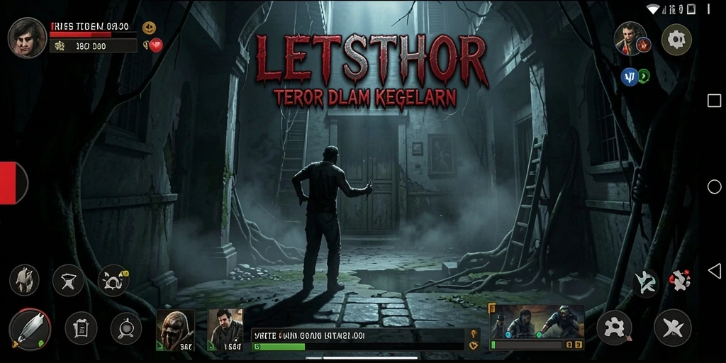 Gameplay LETSTHOR yang menakutkan dengan suasana kegelapan.