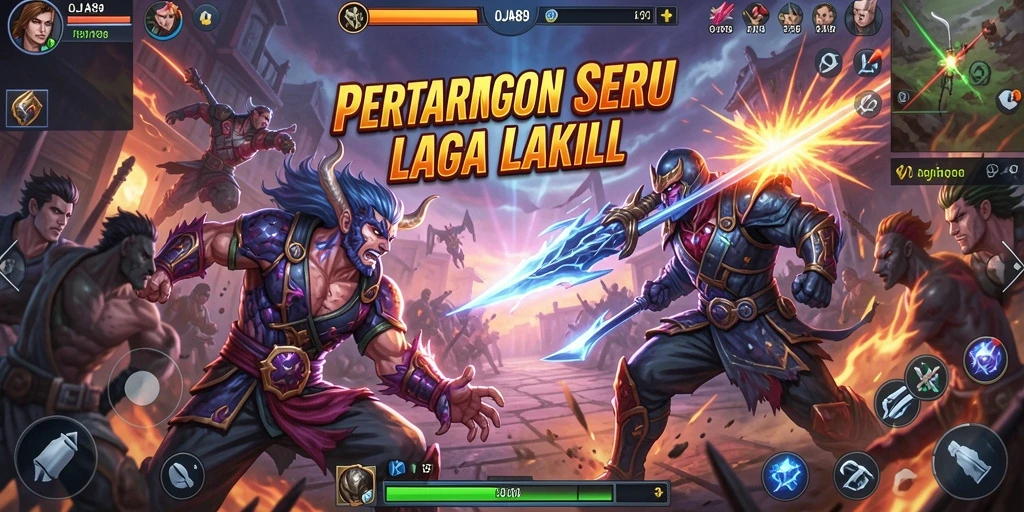 Gameplay seru OJA89 dengan pertarungan dinamis dan karakter unik.
