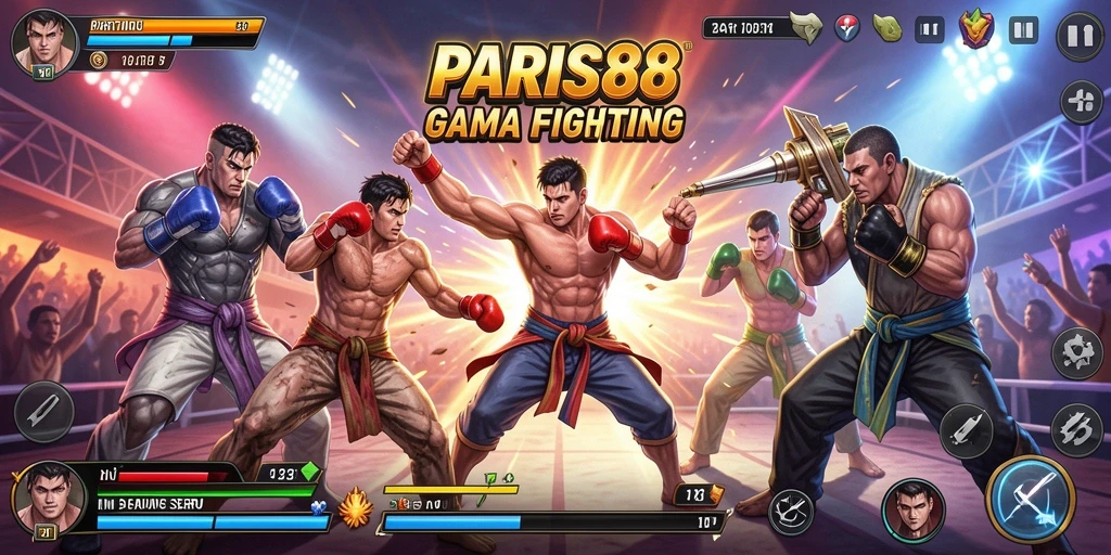 Tangkapan layar menunjukkan aksi pertarungan seru dalam PARIS88.
