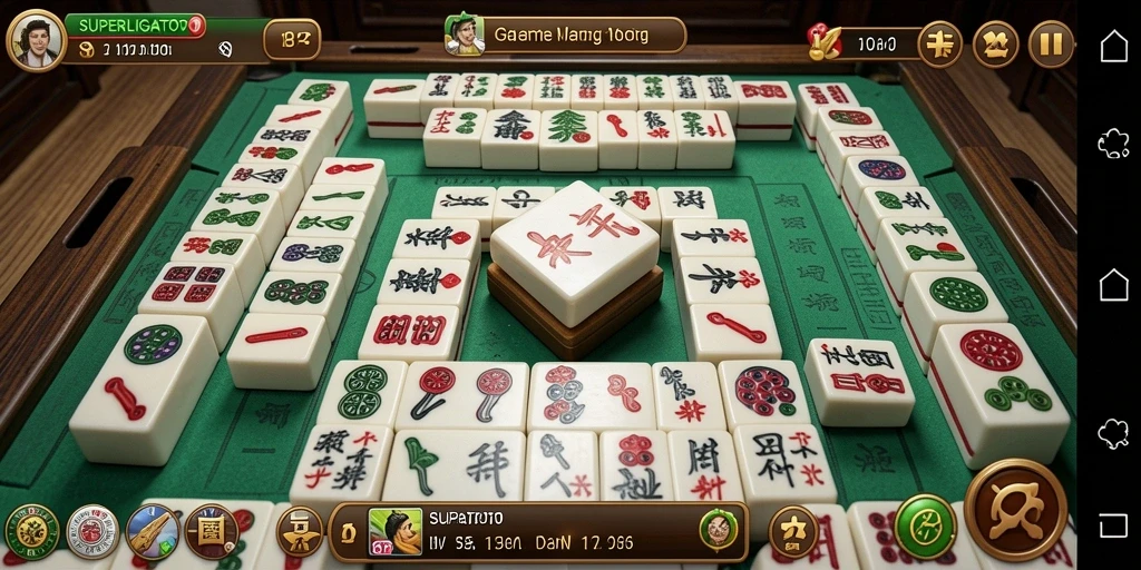 Tangkapan layar gameplay SUPERLIGATOTO saat bermain Mahjong